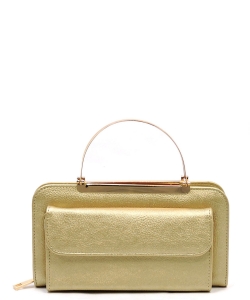 Fashion Round Top Handle Crossbody Clutch Wallet AD048 GOLD